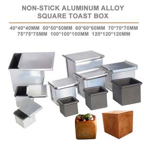 Molde para hornear pan, tostadas y pasteles, rectangular, antiadherente, de acero al carbono, con tapa, en forma de cubo de agua negro - Product Image 2