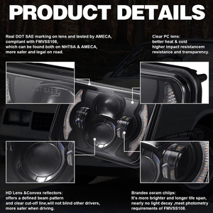 LELANPU Faros Proyectores Future Eyes, Accesorios para Motocicleta, Faros LED Cuadrados de 5.75 Pulgadas para Todoterreno, para Jeep Wrangler - Product Image 4