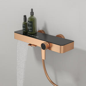 Ensemble de salle de bain portable mural double fonction Vimijia, pomme de douche eau chaude et froide, robinet, exclusivité transfrontalière, finition rose brossé - Product Image 3
