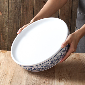 Xiangyuan <b>melamine</b> tableware <b>plates</b> for commercial restaurants and hotels, including blue and white porcelain fish <b>plates</b>, - Product Image 3