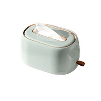 Boîte à mouchoirs de luxe en cuir avec bordure dorée, anti-poussière, double usage (sur table ou murale), grande capacité pour salle de bain et salon