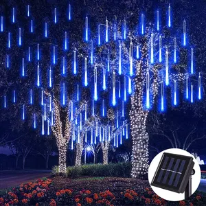 Waterproof Garden Led Solar Meteor Shower Rain Hanging Lights Led String Light For Christmas Holiday Wedding Decor