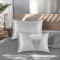Taie d'oreiller 100% soie de mûrier 16 Momme 600TC, housse de coussin en pure soie avec fermeture éclair discrète pour le soin des cheveux et de la peau