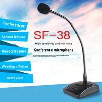 Microphone à col de cygne filaire avec prise 6,35 mm, microphone de conférence filaire professionnel pour ordinateur de bureau, microphone capacitif pour discours scolaire, flexible