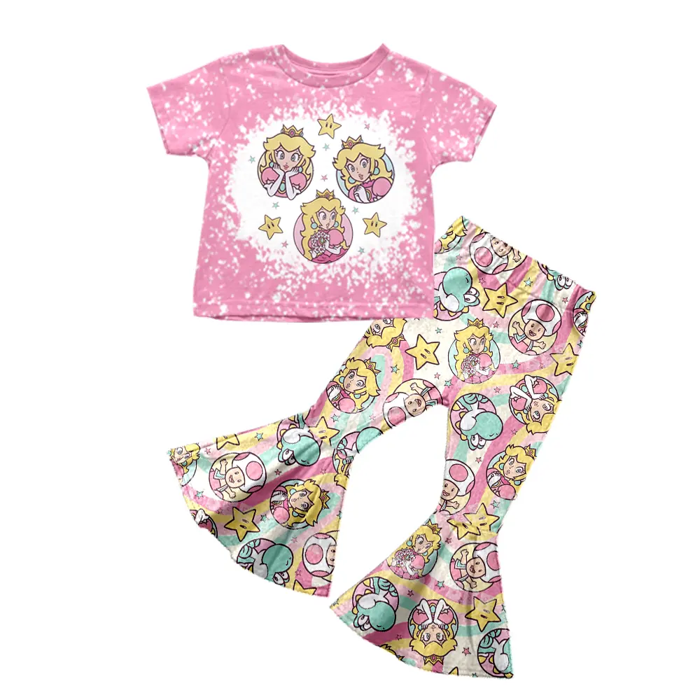 Neues Update vorbestellen Großhandel Kinder Schlag hosen Kinder rosa Kleidung setzt Kleinkind Boutique Mädchen Outfits