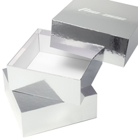 Caja de papel de lujo para teléfono Embalaje Caja de regalo de embalaje rígido de plata brillante para Teléfono Celular