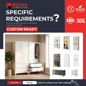 <span class=keywords><strong>Mueble</strong></span> de Cocina de Acero con Puertas de Vidrio, <span class=keywords><strong>Mueble</strong></span> de Despensa Blanco para <span class=keywords><strong>Comedor</strong></span>, Sala de Estar, Aparador Metálico - Product Image 2