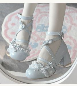 Modernas Zapatillas Mary Jane Estilo Coquette Lolita |   Zapatos de Plataforma con Lazo de Princesa |   Zapatos Planos con Punta Redonda y Tacón Grueso para Mujer, que Alargan la Pierna - Product Image 6