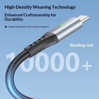 Cable USB Tipo-C/Tipo-A con Indicador LED para Carga Rápida y Transferencia de Datos para Teléfono Móvil