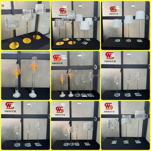 Candélabre en cristal transparent LEDA à 9 bras pour décoration de table de mariage, centre de table pour événements et célébrations de la Saint-Valentin - Product Image 5