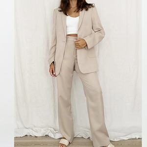 <span class=keywords><strong>Traje</strong></span> <span class=keywords><strong>de</strong></span> Lino para Mujer, Blazer Cruzado con Pantalones, Trajes <span class=keywords><strong>de</strong></span> Negocios para Mujer, Blazer <span class=keywords><strong>de</strong></span> Lino Extra Grande - Product Image 5