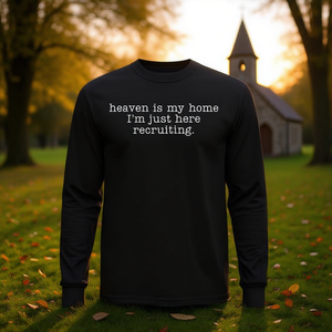T-shirt à manches longues Christian Heaven Is My Home I'm Just Here Recruiting - Product Image 3
