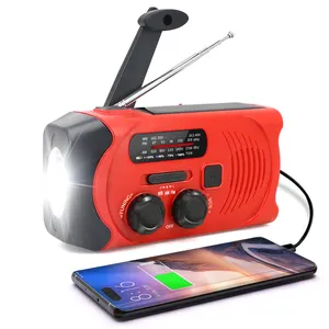 Emergency 4 Band Noaa Hand Crank Radio Solar Radio Met Zaklamp Power Solar