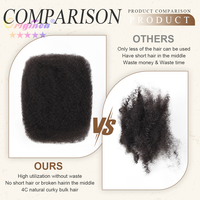 Originea 50g Cheveux Humains Afro Crépus Ondulés Prédéfrisés En Vrac Bruts Remy pour Tresses Twist Faux Locs Extension de Cheveux Douce