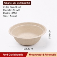 Bol en pulpe de bagasse de canne à sucre de source durable, jetable, 350 ml (12 oz), 500 ml (16 oz), pour yaourt, dessert, salade, avec couvercle transparent en PET