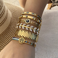 Niche européenne américaine de luxe Full Diamond Leaves Bracelet Light Luxury Cross-Border Fashion Charm Jewelry B454