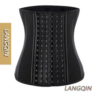 เข็มขัดรัดเอวแบบคอร์เซ็ท ยี่ห้อ Langqin สกรีนโลโก้ได้ ผลิตจากยางลาเท็กซ์ ป้องกันแบคทีเรีย เป็นมิตรต่อสิ่งแวดล้อม ดีไซน์เซ็กซี่  โครงเหล็กเสริม  สำหรับผู้หญิงไซส์พลัส  ติดกระดุม - Product Image 2