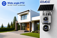 Kamera Surya ESOE AOV 4MP Pengingat Alarm Dua Lensa Kamera 4G WIFI dengan Audio Dua Arah Sensor CMOS FHD Penyimpanan Cloud Kamera Surya