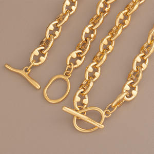 Ensemble <span class=keywords><strong>de</strong></span> Bijoux Tendance en Acier Inoxydable Plaqué Or 18K: Collier et Bracelet à Maillons Grains <span class=keywords><strong>de</strong></span> <span class=keywords><strong>Café</strong></span> Creux Irréguliers - Product Image 4