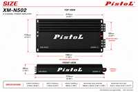 Amplificateur de voiture 2 canaux classe AB 500W, 65W x 2 RMS, 4 ohms, stéréo, amplificateur audio pontable