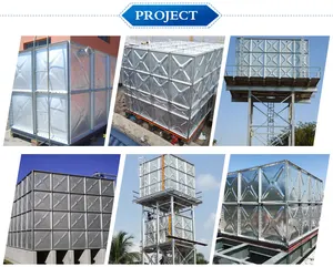 10000L Hot Dip Galvanized HDG Steel Panels Assembled Rectangular Big Capacity Pure Water Treatment Water Tank