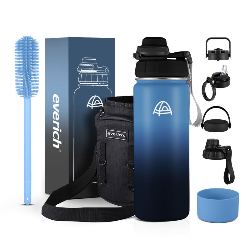 Custom 32 40 60 oz Vacuum Double Wall Stainless Steel Wholesale Bulk Iron  Flask Sports Water Bottle Straw Lid Handle