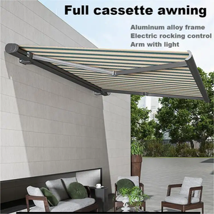 Auvent extérieur à cassette rétractable motorisé en aluminium pour patio, pare-soleil étanche, auvent à bras pliant pour la vente - Product Image 4