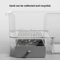 Caixa de Areia para Gatos Extra Grande em Polipropileno Ecológico, Capacidade de 25L, Leve (1.8kg), Semi-Fechada com Cerca Alta, Estilo Corredor