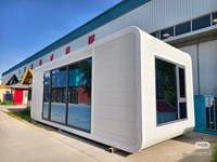 Capsule spatiale modulaire préfabriquée à une chambre avec salon, cuisine et salle de bain