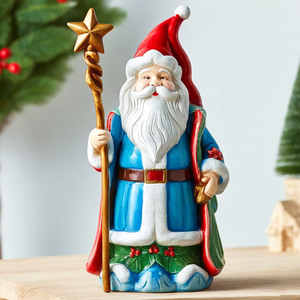 Artesanía de resina Papá Noel de Navidad <span class=keywords><strong>en</strong></span> <span class=keywords><strong>la</strong></span> estatuilla de <span class=keywords><strong>la</strong></span> <span class=keywords><strong>chimenea</strong></span> Estatua de Papá Noel personalizada para <span class=keywords><strong>la</strong></span> decoración del hogar - Product Image 4