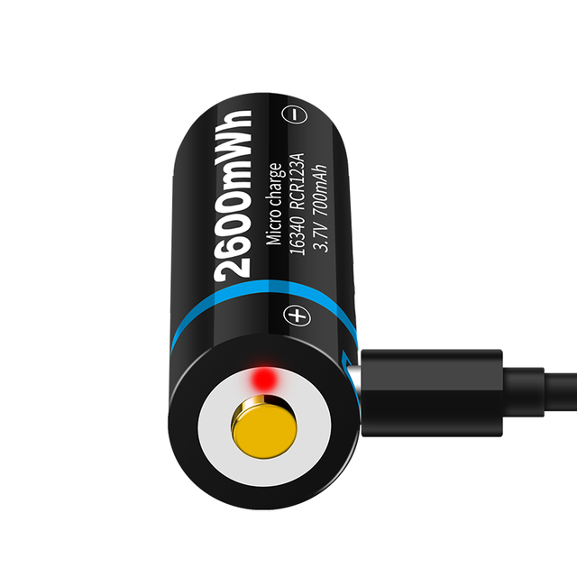 Beston RCR123A 3.7V USB-C Rechargeable Lithium Ion Battery Button Top 16340 700mah Best Cylindrical 3.7V 16340 Ion Battery