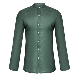 Chemise décontractée unie en velours respirant teint en fil, personnalisée, prix d'usine de gros pour hommes - Product Image 4