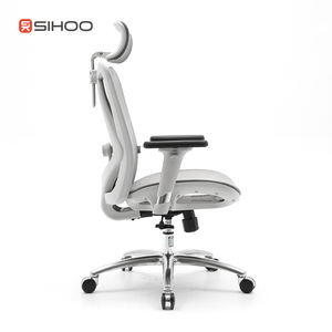 Silla de Oficina <span class=keywords><strong>Sihoo</strong></span> <span class=keywords><strong>M57</strong></span> Color Gris, Totalmente de Malla, Ergonómica, con Elevación, Certificación BIFMA, con Reposapiés - Product Image 2