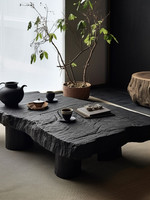 Table basse de salon personnalisable en bois de camphre massif, style artistique et discret, pour usage en gîte ou hôtel, aucun assemblage requis, mobilier