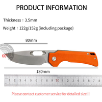 Couteau de poche pliant en acier 14C28N, manche G10, couteau tactique de survie, couteau utilitaire pour le camping, la chasse, l'EDC, OEM