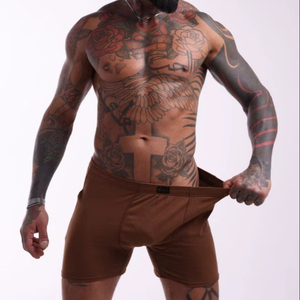 Calzoncillos Bóxer de Algodón Marrón para Hombre, Transpirables, Suaves, Cómodos, Corte Clásico, Ropa Interior Masculina, Fabricación Textil de Primera Calidad - Product Image 1