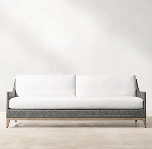 Ensemble de meubles de jardin en rotin de luxe moderne pour toutes les saisons, adapté aux hôtels, aux plages et aux piscines, en bois massif, imperméable, en teck - Product Image 3