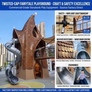 Toboggan d'escalade personnalisé en acier inoxydable, thème Chapeau <span class=keywords><strong>de</strong></span> Sorcier et Château <span class=keywords><strong>de</strong></span> Contes <span class=keywords><strong>de</strong></span> Fées, pour Centres Commerciaux, Espaces Publics et Parcs à Thème Résidentiels - Product Image 4