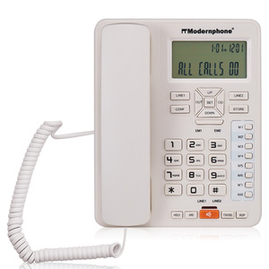 Téléphone analogique à deux lignes avec identification de l'appelant, téléphone filaire professionnel, téléphone de bureau à domicile, téléphone d'hôtel - Product Image 2