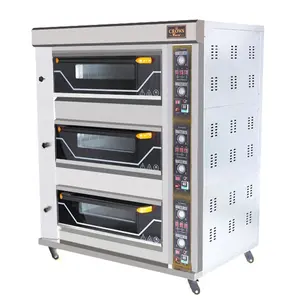 OEM&ODM Factory Price Commercial Bakery Equipment 3 deck 6 trays baking bread gas oven