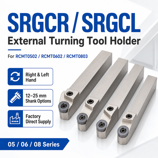 SRGCR SRGCL Turning Tool Holder for RCMT0502 12mm 16mm 20mm 25mm CNC Lathe External Turning Holder