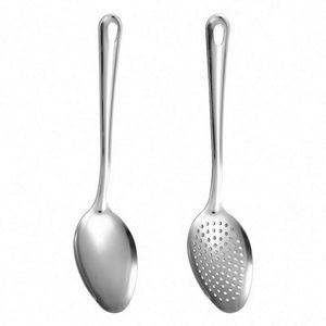 Cuillère à soupe individuelle en acier inoxydable, cuillère de table en métal à long manche, outils de restauration pour buffet d'hôtel - Product Image 1