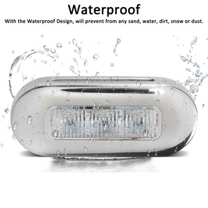 Luz de Marcador LED de 12V y 3 LED para Barco, Yate, Marina, Grande, Impermeable, Luz de Cortesía LED Azul Ámbar Fría, Luz de Señal de Giro para <span class=keywords><strong>Escaleras</strong></span> y Cubiertas - Product Image 4
