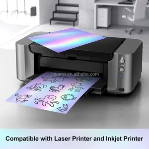 Jinya Factory Waterproof Printable Holographic PET Inkjet Materials Self-Adhesive PP Vinyl Sticker Paper Sheets