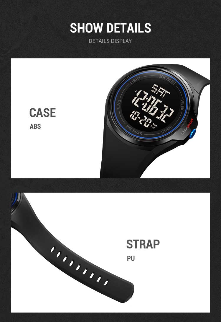 Мужские Цифровые часы Skmei 1810, черные стильные водонепроницаемые наручные часы с силиконовым ремешком, в наличии