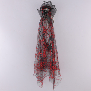 Serre-tête gothique en dentelle noire avec voile, motif floral, pour Halloween, cosplay, costume de mariée, ou Jour des Morts - Product Image 3