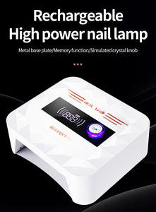 Lámpara de uñas LED UV inalámbrica portátil profesional, máquina de curado UV recargable, parte inferior de acero inoxidable extraíble, uso en salón de casa - Product Image 3