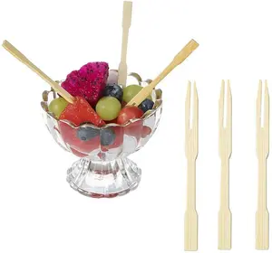 3.5 inch manufacture low price mini disposable bamboo dessert forks for shop
