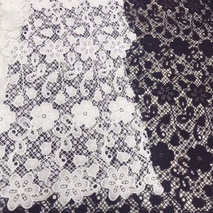 Tela de encaje para vestido de novia, tejido de guipur peruano de diseño blanco puro suizo elegante - Product Image 1