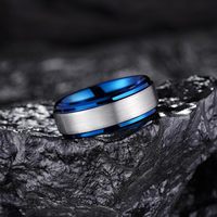 Bagues de mariage tendance en or/argent/noir/bleu, 8 mm, bords à facettes, en tungstène, pour homme, femme, couple, ensemble de bagues de promesse
